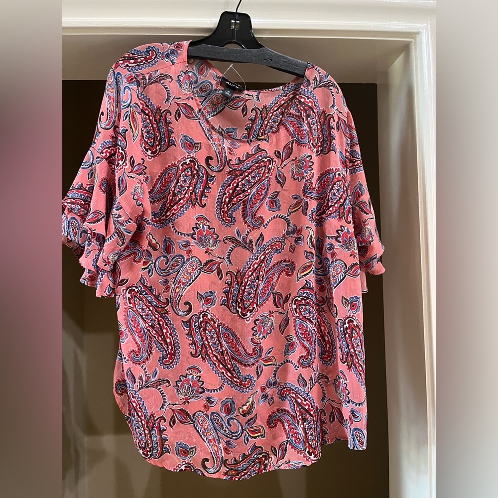 New Alyx Pink Paisley Sheer Blouse XL